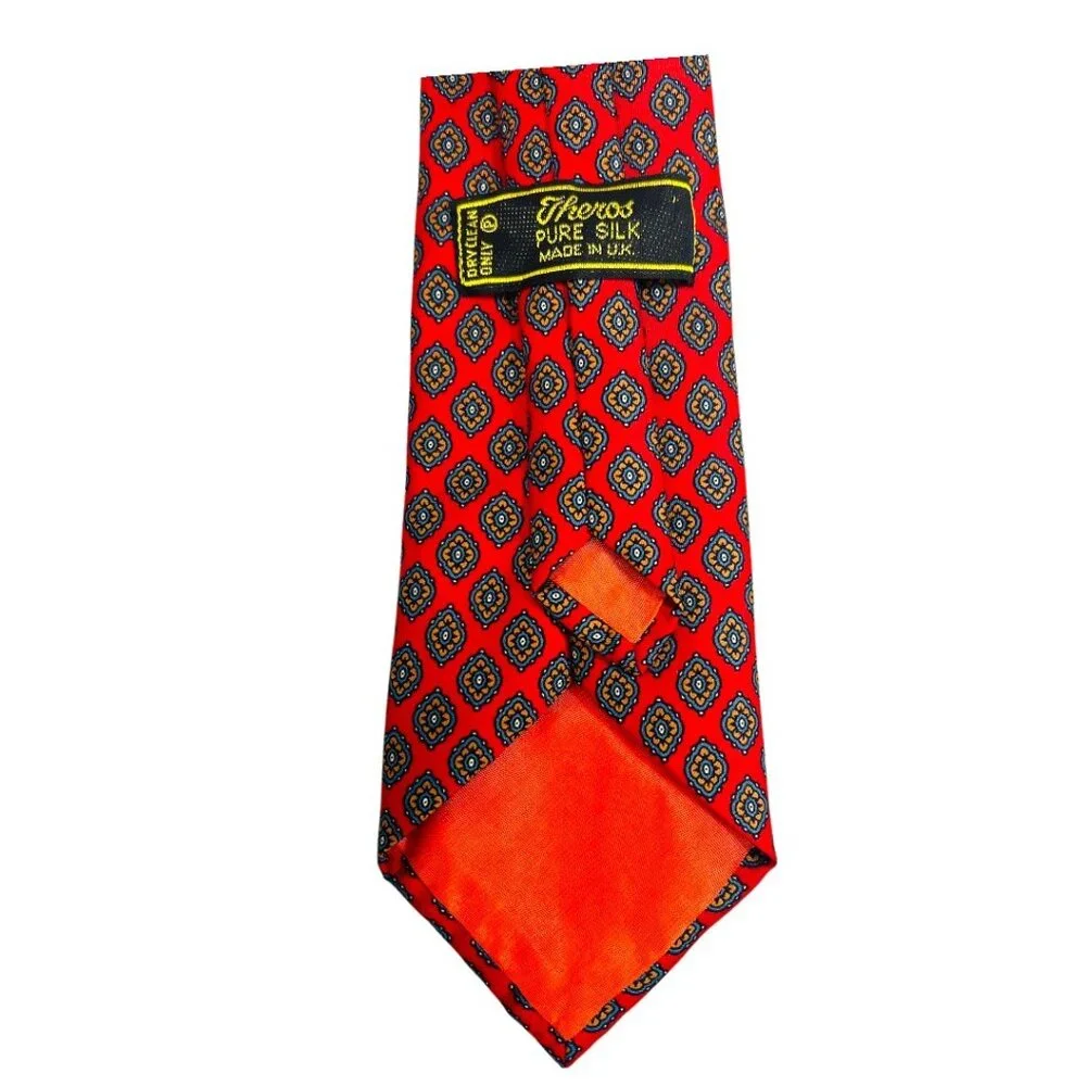 Theros 100% Silk Men's Tie Red and Blue